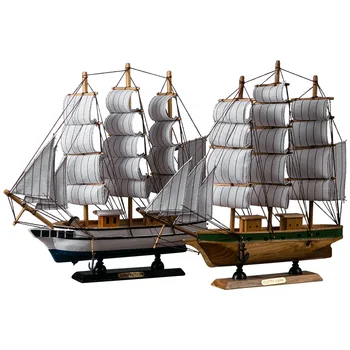 Viduržemio jūros regiono stiliaus medinis burlaivis, sklandžiai, apdailos modelį, vyno kabinetas, dekoratyvinė medinė valtis amatai