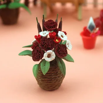 Mini Lėlių Priedai 1:12 /1:6 Miniatiūriniai Lėlių Modelis Žaliųjų Augalų Vazoninių Gėlių Sodas Aksesuaras Miniatiūriniai Žaislas Y111