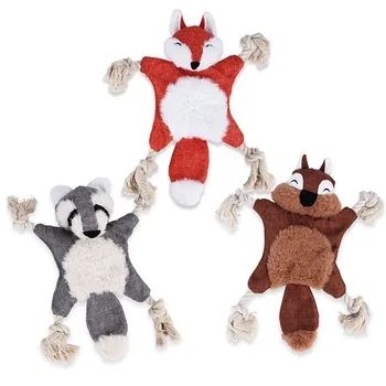 Fox Dizainas Piskliwy Šunį Kramtyti Žaislus Voverė Pliušinis Šuo Žaislą su Virve Mazgų Mažiems Šunims