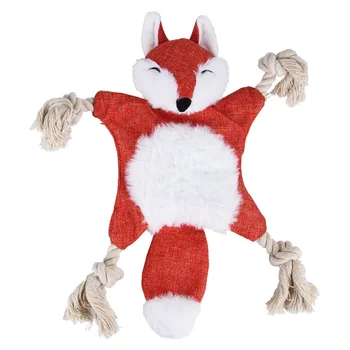 Fox Dizainas Piskliwy Šunį Kramtyti Žaislus Voverė Pliušinis Šuo Žaislą su Virve Mazgų Mažiems Šunims
