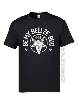 Šėtonas 666 Demonas Lords Logotipo Spausdinimo T Shirts 2019 Naują Atvykimo Juodos Spalvos Marškinėliai Vyrams Medvilnės Turas Vatos Pagaliukai & Tees
