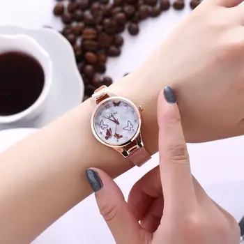 2020 Pardavimo Mados Žiūrėti Moterų Drugelis Laikrodžiai Ponios Prabangūs Aukso Silikono Juostos, Kvarciniai Laikrodžiai Laikrodžiai kol saati часы