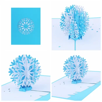 Snaigė design 3D pop-up Kalėdų kortelė atostogų korteles, atostogų kvietimą paketas Kalėdinė dekoracija šalis taikyti