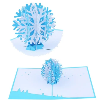 Snaigė design 3D pop-up Kalėdų kortelė atostogų korteles, atostogų kvietimą paketas Kalėdinė dekoracija šalis taikyti