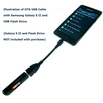 Juoda OTG Adapteris Micro USB Kabeliai, OTG USB Kabelis, Mikro USB į USB 2.0 Xiaomi 