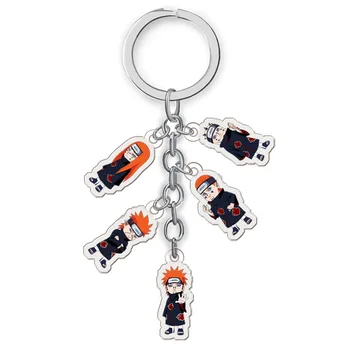 Anime Naruto Akrilo Keychain Sasuke Akatsuki Pobūdžio Automobilių Key Chain Žmogus Berniukas Maišelį Pakabukas Paketų Prižiūrėtojų Raktinę Animacinių Filmų Dovana