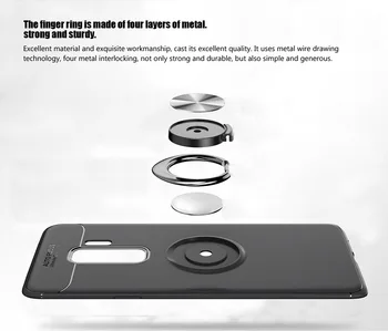 Samsung Galaxy S8 S9 S10 Plius S10e S20 Ultra S20+ Atveju Minkštas Silikoninis Galinio Dangtelio Metalinės Piršto Žiedą Coque Tinklo Projektavimas Fundas