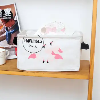Sulankstomas Flamingo Saugojimo Krepšys Darbalaukio Miegamasis, Vonios kambarys, Saugojimo Organizatorius Įvairenybės Apatiniai Žaislas Makiažas 23*16*12cm