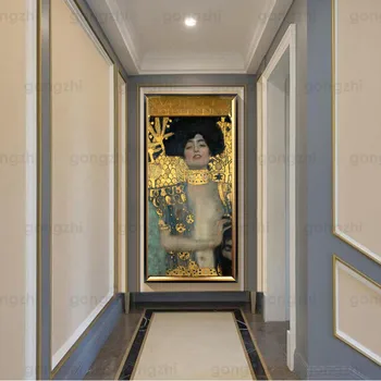 Šiaurės Retro Meno Plakatas Judith Holofernes Modulinės Nuotrauką Gustav Klimt Klasikinio Namų Dekoro Miegamasis Drobės Tapybos Frameless