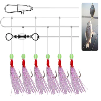 5 paketų pardavimui Žvejybos Kabliukai Bionic Isohnia Žvejybos su Spalvotų Šilko Kablio Kabinti 1 Eilutę 6 Masalas, Žvejybos įrankiai, Didmeninė