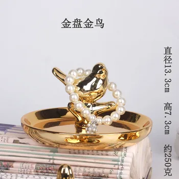 Asmenybės Šiaurės Statulėlės Keramikos Meno Kūrybos Šiuolaikinės talpinimo Aukso Miniatiūriniai Gyvūnai Modelio Namų Stalo Dekoro DA60XBJ