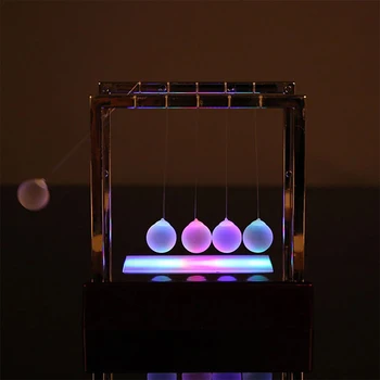 LED Newton Švytuoklės Kamuolius Lopšys Plieno Balanso Kamuolys Fizikos Mokslo Švytuoklės Stalas Žaislas Ornamentu Biuro Apdailos Žaislas