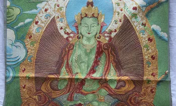 Tibeto Šilko siuvinėjimo 4 Ranką Chenrezig Buda Avalokiteshva Thangka Tapybos Freskos.
