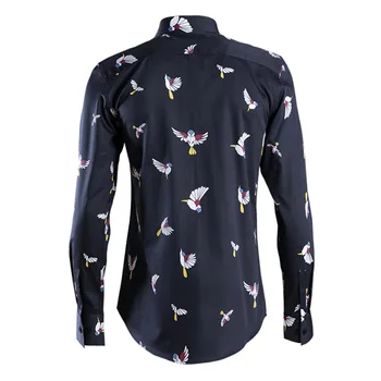 Naujas Atvykimo Medvilnės Aukštos Kokybės Hummingbird Visų Kūno Vyrų Mados Long Rankovėmis Atsitiktinis Marškinėliai Spausdinti Plius Dydis M L XL 2XL 3XL 4XL