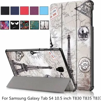 Naujas Mados Case for Samsung Galaxy Tab S4 10.5 colio T830 T835 T837 SM-T830 SM-T835 Magnetinio Oda, Sulankstomas Smart Cover + rašiklis