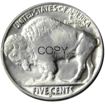 JAV, 1936, P,D,S Buffalo Nikelio Penkių Centų Monetų Kopijos