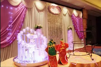 Hotsale Violetinė vestuvių backdrops ,vestuvių scenos užuolaidų spalva gali būti customed,backdrops vestuvių