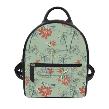 Individualų tropinių augalų spausdinti jaunimo kuprinė berniukui, mergina studentų mokyklos maišą nešiojamas kelionių kuprinė dovanų