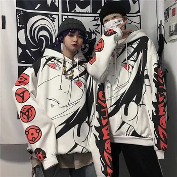 2020 M. Rudens Žiemos Anime Naruto Uchiha Itachi Sharingan Spausdinti Hoodies Atsitiktinis Tirštėti Šiltas Megztinis Su Gobtuvu Palaidinukė Moterys Vyrai