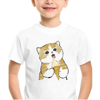 PersonalityLoose Berniuko, retro Marškinėliai Karšto Pardavimo Tpretty -shirt Cute kačių, valgyti ledus Grafikos ExquisiteT Marškinėliai Футболки