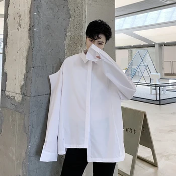 Yohji Yamamoto Stiliaus Suknelė Marškinėliai Vyrams Japonijos Originalus Negabaritinių Gotikos Marškinėliai 2020 Mados Tendencijas Streetwear Mygtukai Palaidinė
