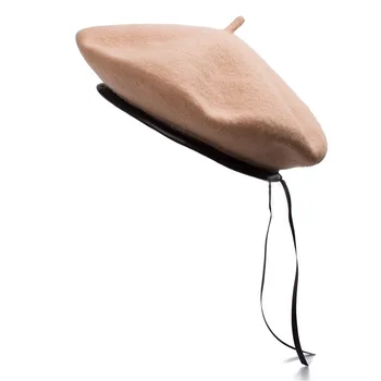 Žieminės kepurės Moterų Beretė Juoda Oda, juodos spalvos juosta ant galvos Vilnos prancūzijos Beretė Beanies Bžūp Unisex Reguliuojamas Atsitiktinis Šilta žieminė Kepurė