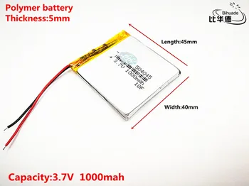 5vnt Litro energijos baterija Gera Qulity 3.7 V,1000mAH,504045 Polimeras ličio jonų / Li-ion baterija ŽAISLŲ,CENTRINIS BANKAS,GPS,mp3,mp4